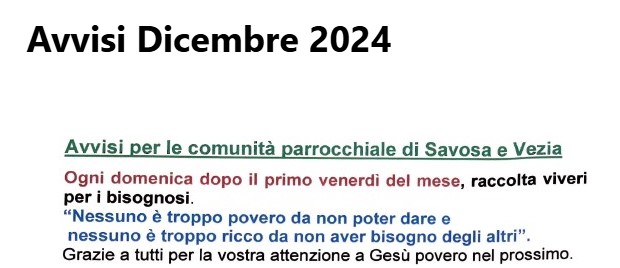 Avvisi Dicembre 2024