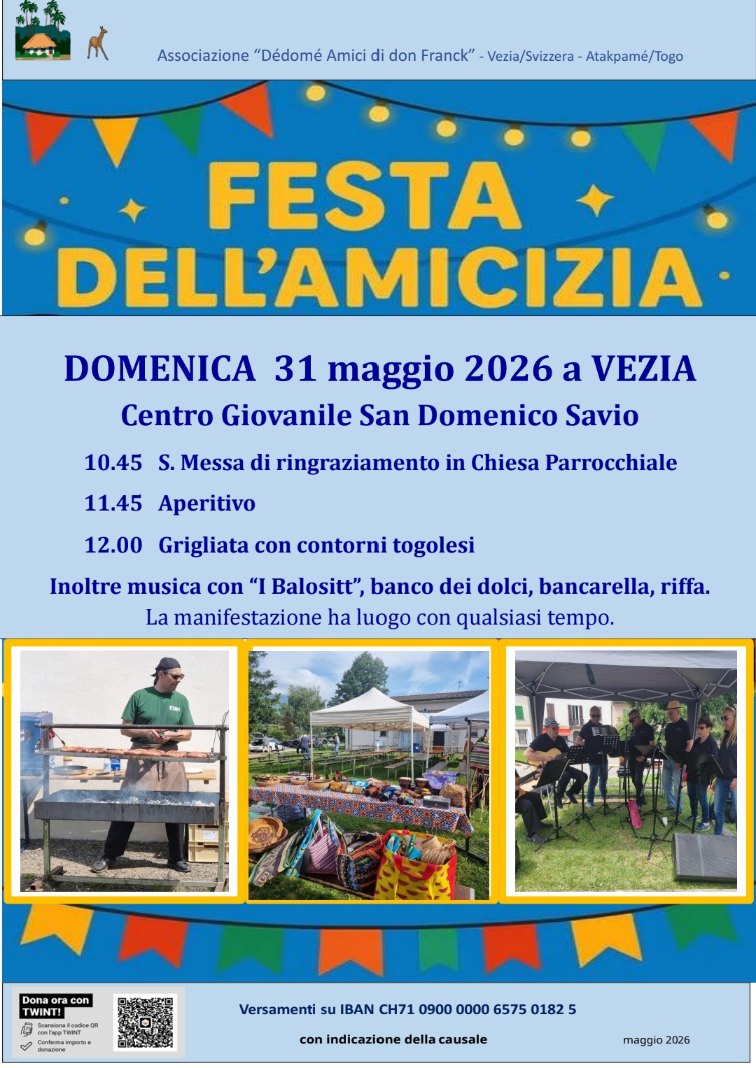 FESTA DELL’AMICIZIA -31.05.2026