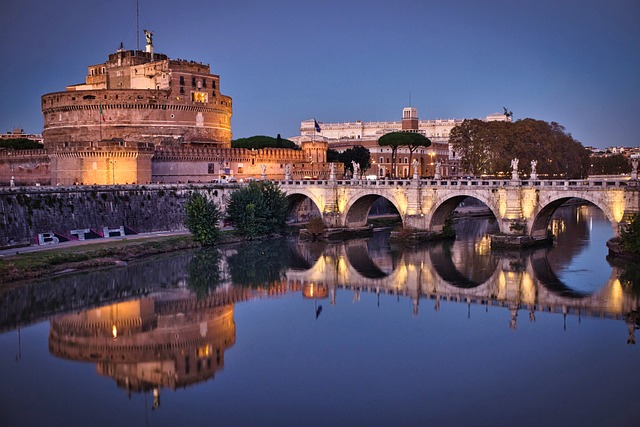 rome, landmark, italy, architecture, building, travel, europe, tourism, ancient, historic, monument, famous, city, old, italian, roma, history, castel sant'angelo, blue hour, reflection, culture, roman, rome, rome, rome, rome, rome, roma, roma